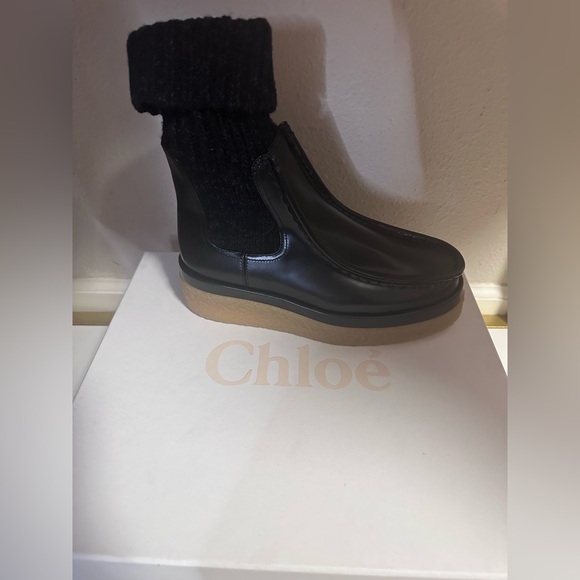 AUTHENTIC CHLOE Black Jamie Sock Ankle Boots (NWB)🧦 - Picture 1 of 14